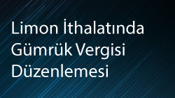 Limon İthalatında Gümrük Vergisi Düzenlemesi: Temmuz 2026’ya Kadar Yeni Oranlar